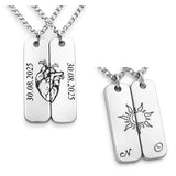 Kit 2 Colares Personalizados para Casal em Aço Inox