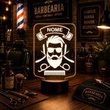 Luminária LED 3D de Barbearia