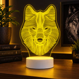 Luminária LED 3D de Lobo