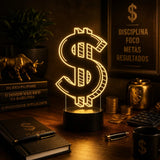 Luminária LED 3D de Cifrão