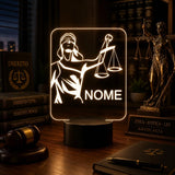 Luminária LED 3D de Direito e Justiça