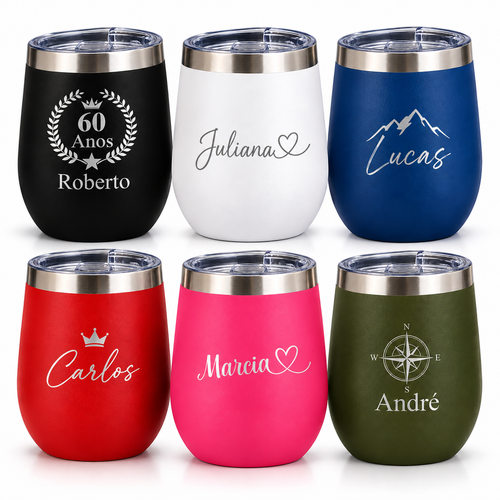 Copo Cuia Térmico 350ml Personalizado em Aço Inox - PRETO