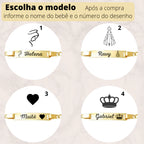 Pulseira Infantil Personalizada Banhada a Ouro 18K