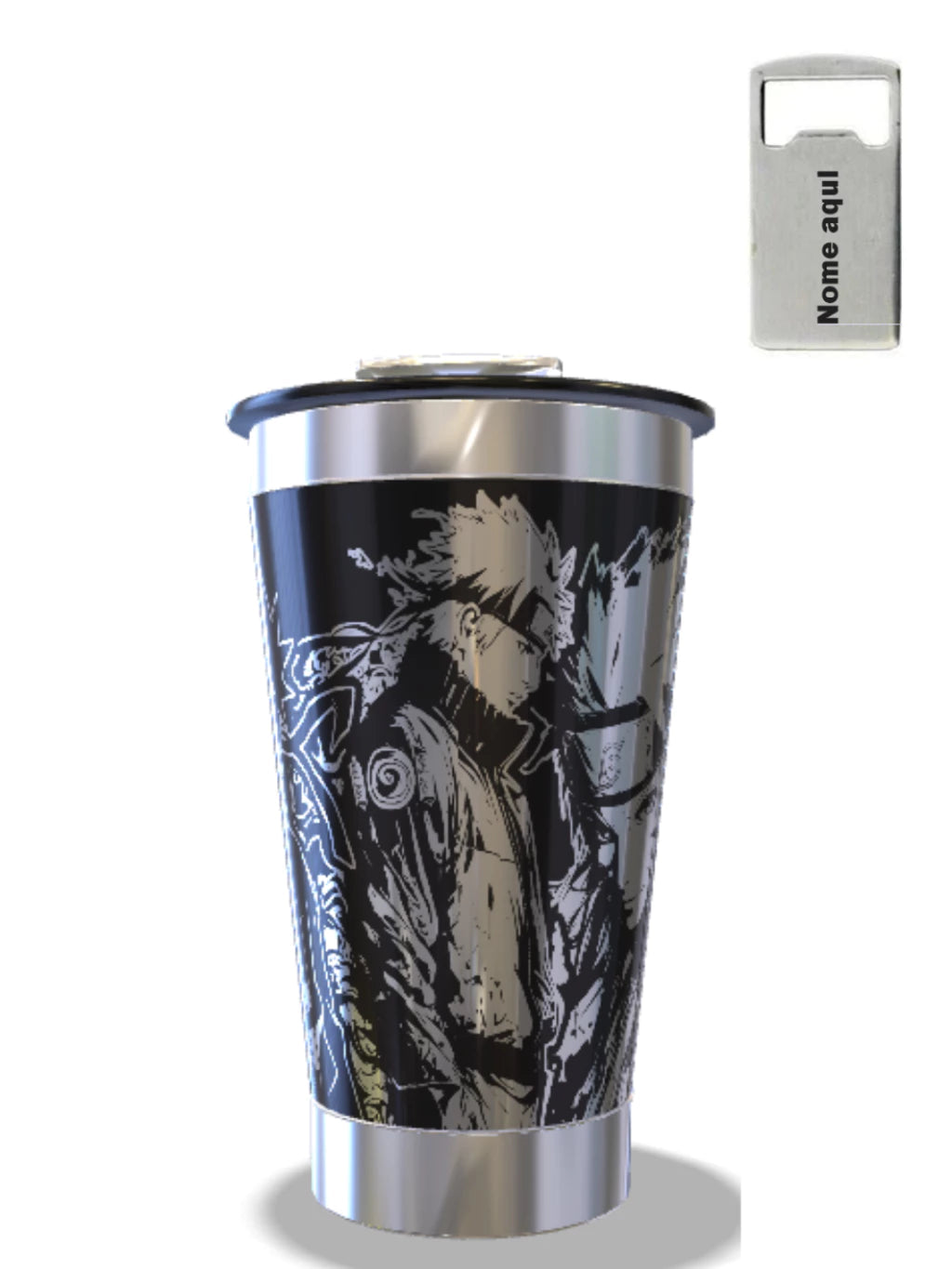 Copo Térmico 473ml Personalizado Naruto Gravação 360°