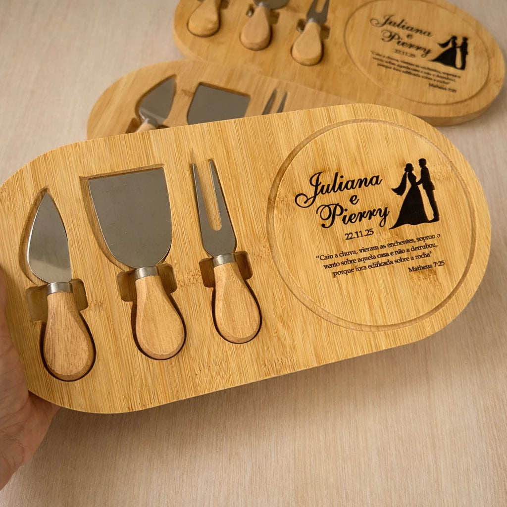 Petisqueira de Bambu Personalizada 35,5x18 cm