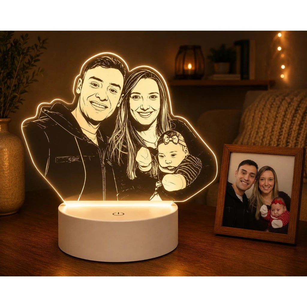 Luminária LED 3D Personalizada com Foto, Logo ou Personagem