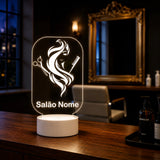 Luminária LED 3D de Salão de Beleza