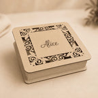 Caixa MDF Personalizada 25x25 cm para Convites e Lembranças - Nome