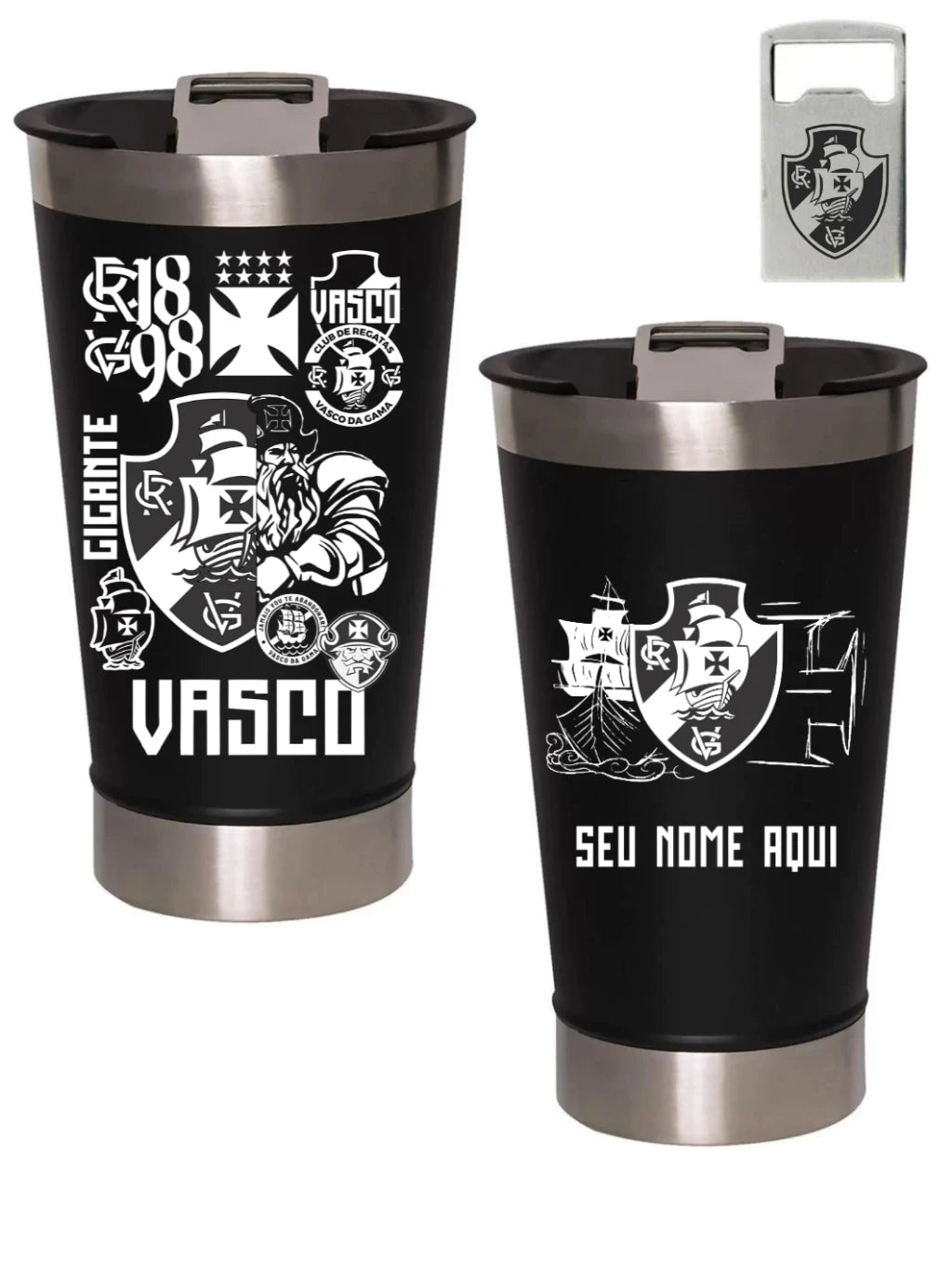 Copo Térmico 473ml Personalizado Vasco com Nome - Padrão