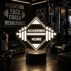 Luminária LED 3D de Academia - 16 Cores Branco