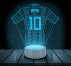 Luminária 3D Personalizada Messi e Argentina com LED - 16 Cores Branco