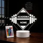 Luminária LED 3D de Academia - 16 Cores Preto