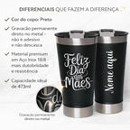 Copo Térmico 473ml Personalizado para o Dia das Mães - Mãe Rainha