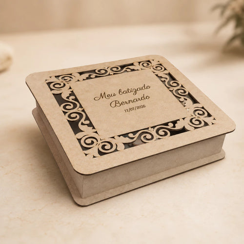 Caixa MDF Personalizada 25x25 cm para Convites e Lembranças - Oração