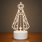 Luminária LED 3D Nossa Senhora Aparecida, Modelo 1