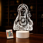 Luminária LED 3D Nossa Senhora de Fátima - 16 Cores Preto
