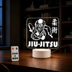 Luminária 3D Personalizada Jiu-Jítsu com LED 16 Cores - 16 Cores Preto