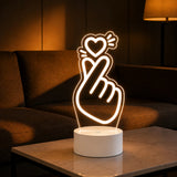 Luminária LED 3D Coração Coreano K-Pop