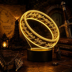 Luminária LED 3D do Anel de O Senhor dos Anéis - 16 Cores preto