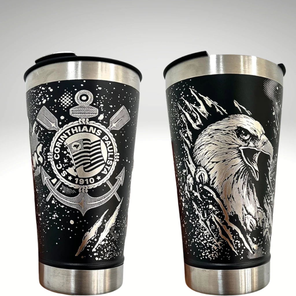 Copo Térmico 473ml Personalizado Corinthians Gravação 360° - Padrão