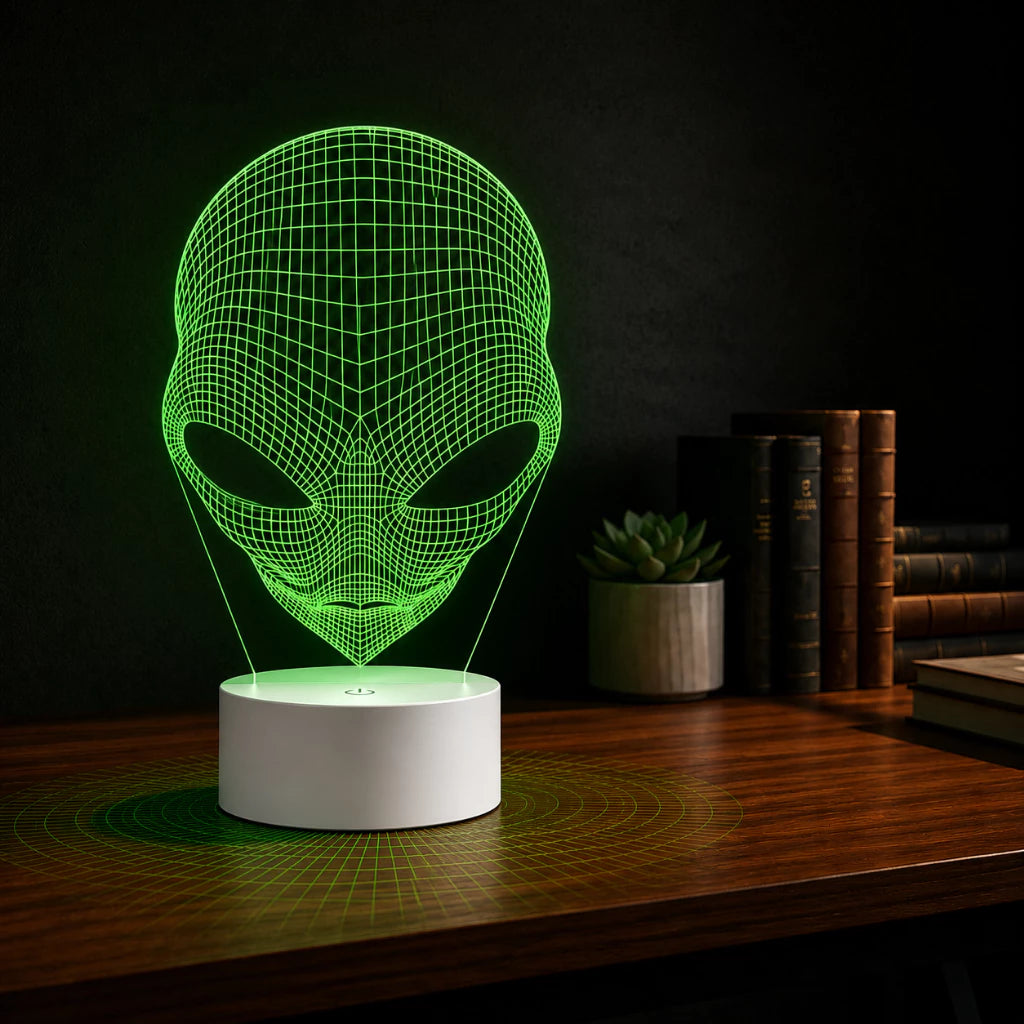 Luminária LED 3D de Extraterrestre