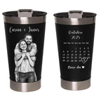 Copo Térmico 473ml Personalizado para Casal com Foto - Modelo 1