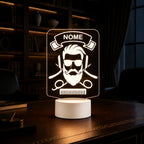 Luminária LED 3D de Barbearia
