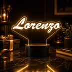 Luminária LED 3D com Nome Personalizado - 16 Cores Branco