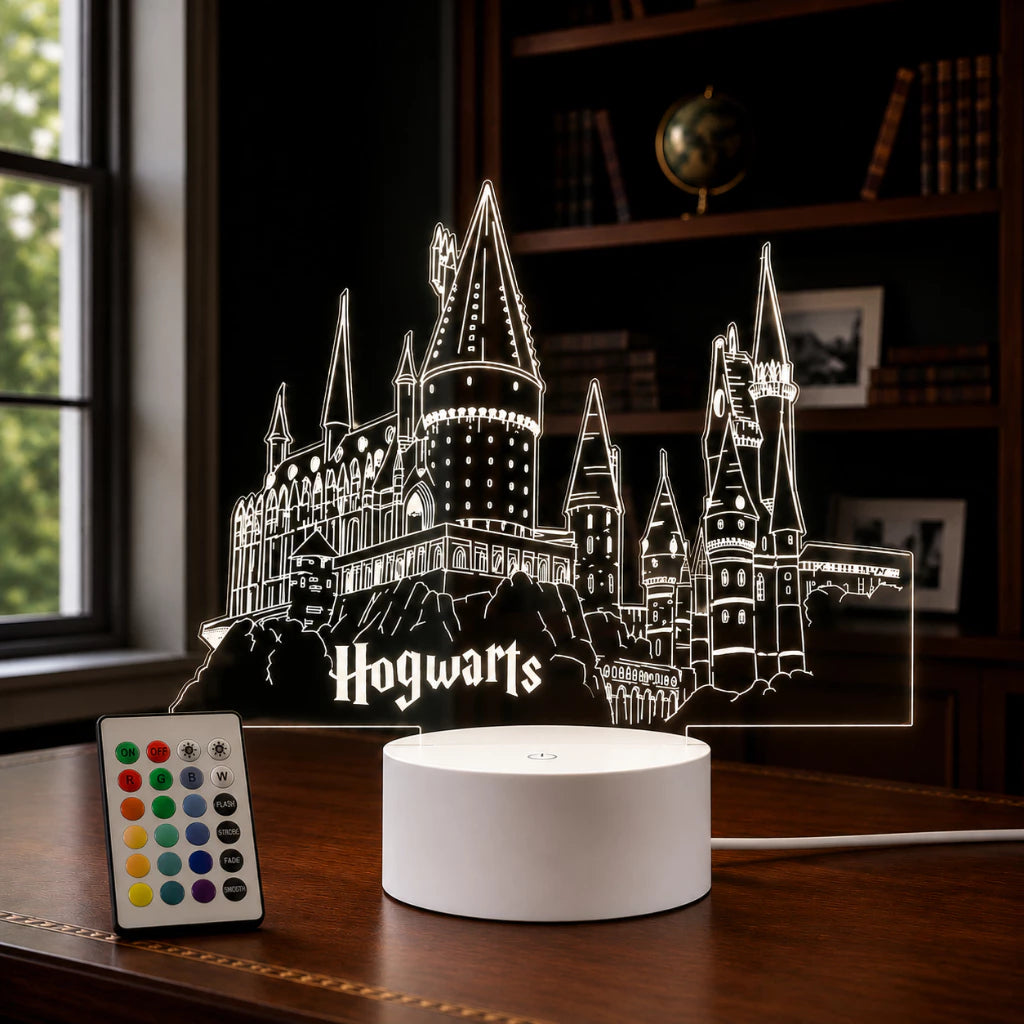 Luminária LED 3D Harry Potter e Hogwarts - 16 Cores Branco