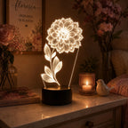 Luminária LED 3D de Flor - 16 Cores Branco