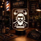 Luminária LED 3D de Barbearia - 16 Cores branco