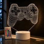 Luminária LED 3D de Controle PlayStation - 16 Cores Branco