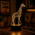 Luminária LED 3D de Girafa - 16 Cores Branco
