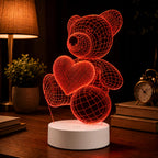 Luminária 3D Personalizada Dia das Mães com Ursinho