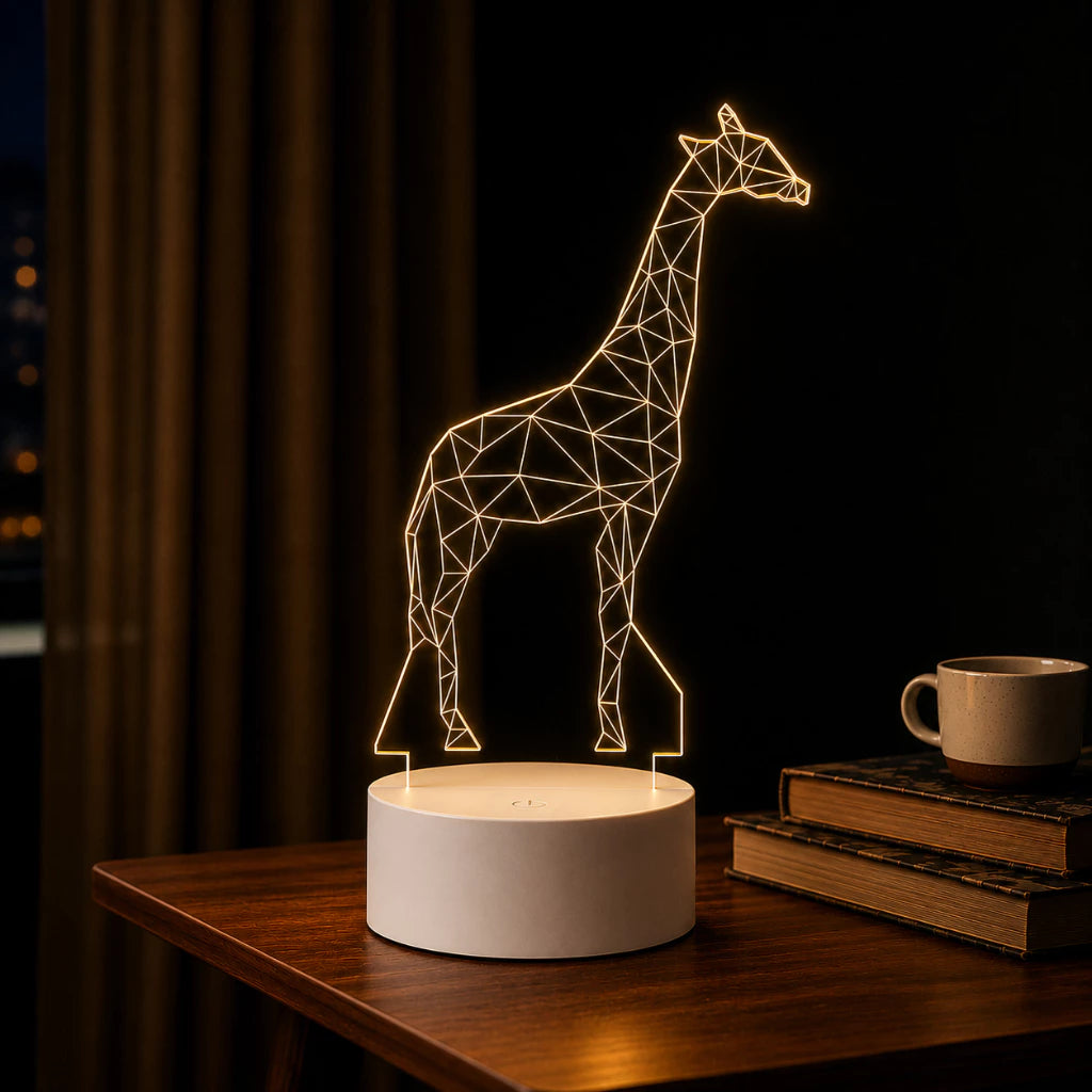 Luminária LED 3D de Girafa