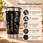 Copo Térmico 473ml Personalizado com Nome e Borboleta