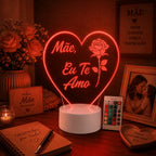 Luminária LED 3D para o Dia das Mães - 16 cores Branco