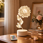 Luminária LED 3D de Flor - 16 cores Preto