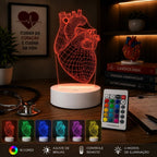 Luminária LED 3D de Coração para Cardiologista - 16 cores branco