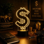 Luminária LED 3D de Cifrão - 16 Cores Branco