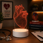 Luminária LED 3D de Coração para Cardiologista