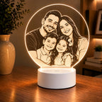 Luminária LED 3D Personalizada com Foto da Família