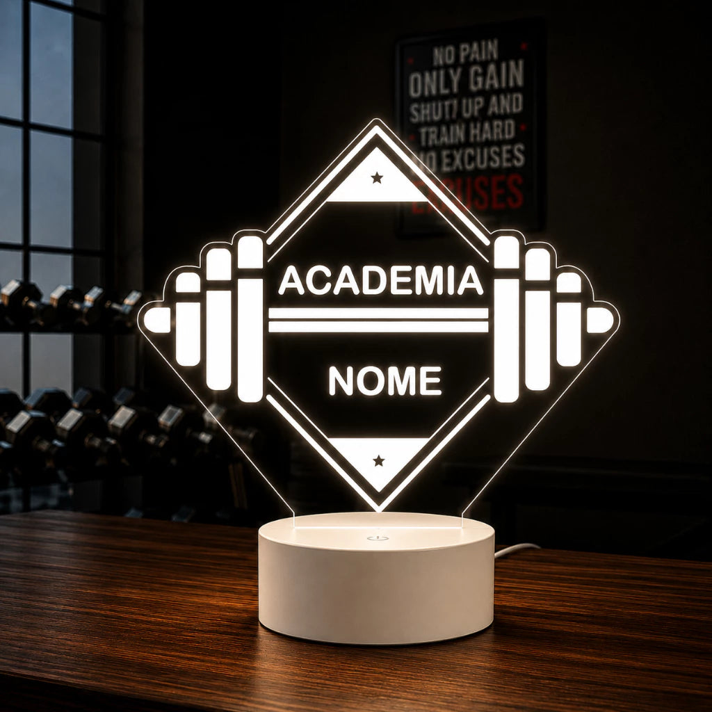 Luminária LED 3D de Academia