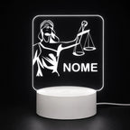 Luminária LED 3D de Direito e Justiça