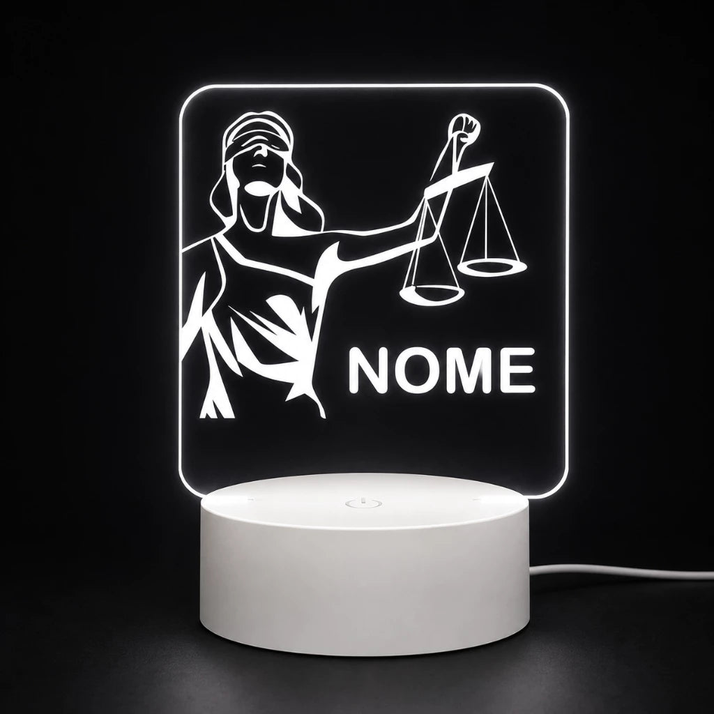 Luminária LED 3D de Direito e Justiça