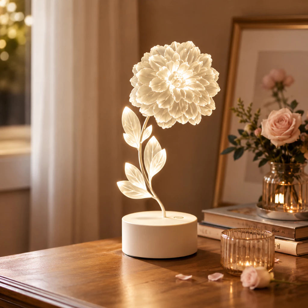 Luminária LED 3D de Flor