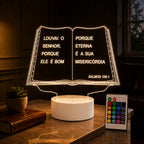 Luminária LED 3D de Bíblia - 16 Cores branco