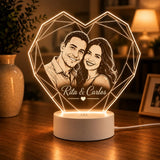 Luminária LED 3D Personalizada para Casal