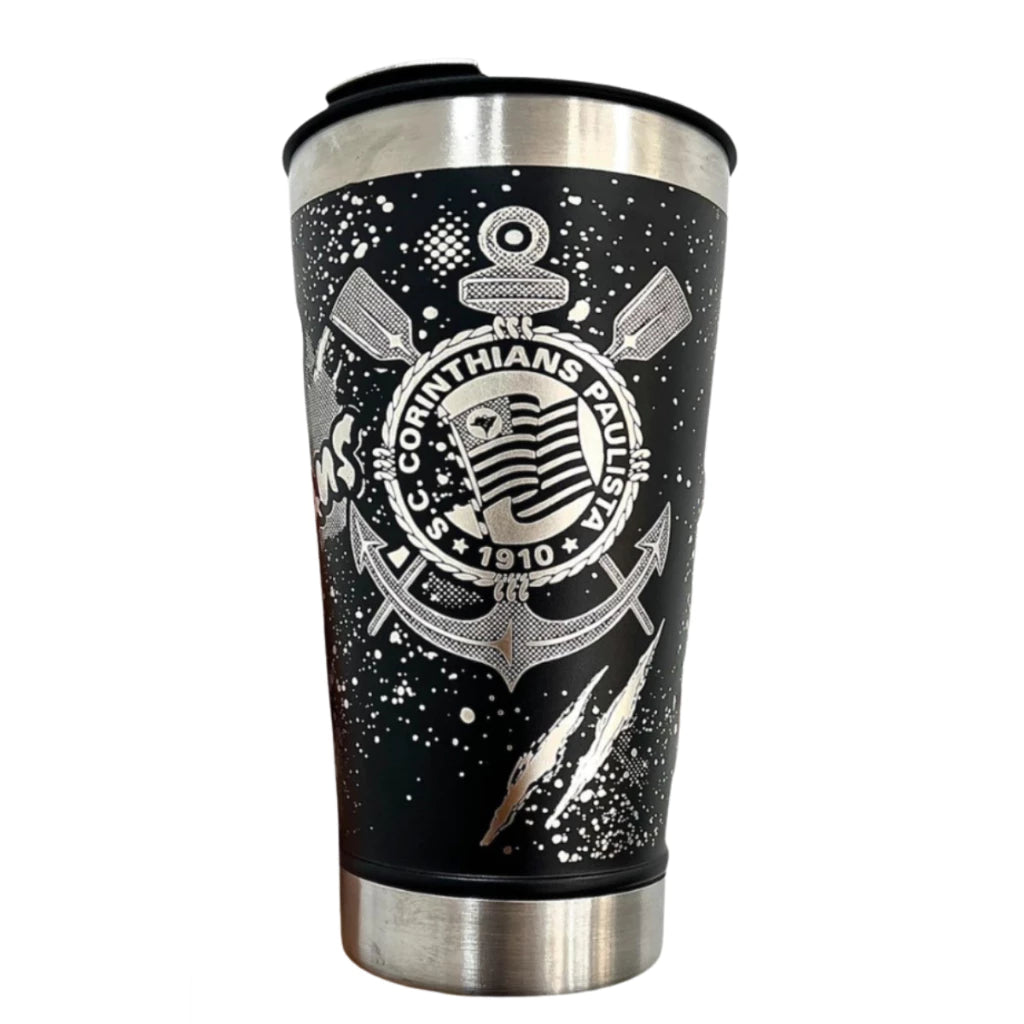 Copo Térmico 473ml Personalizado Corinthians Gravação 360°