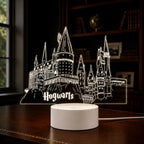 Luminária LED 3D Harry Potter e Hogwarts